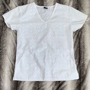 White scrub top size xs